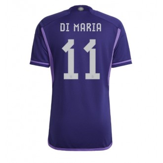 Argentina Angel Di Maria #11 Borta Kläder VM 2022 Kortärmad